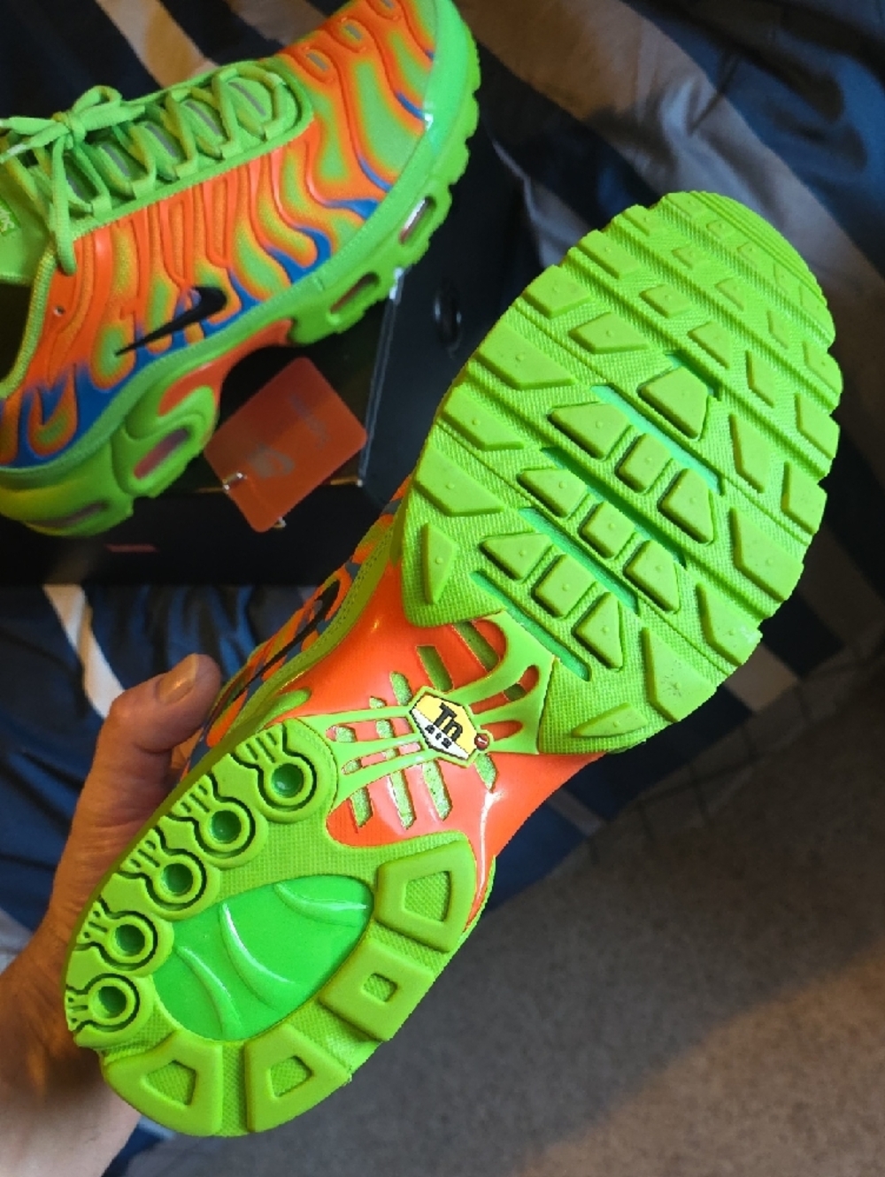 Nike Kids Neon Green & Orange Athletic Sneakers - Picture 5 of 11